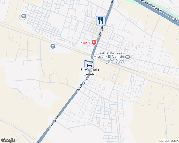 map of restaurants, bars, coffee shops, grocery stores, and more near in El Alamein