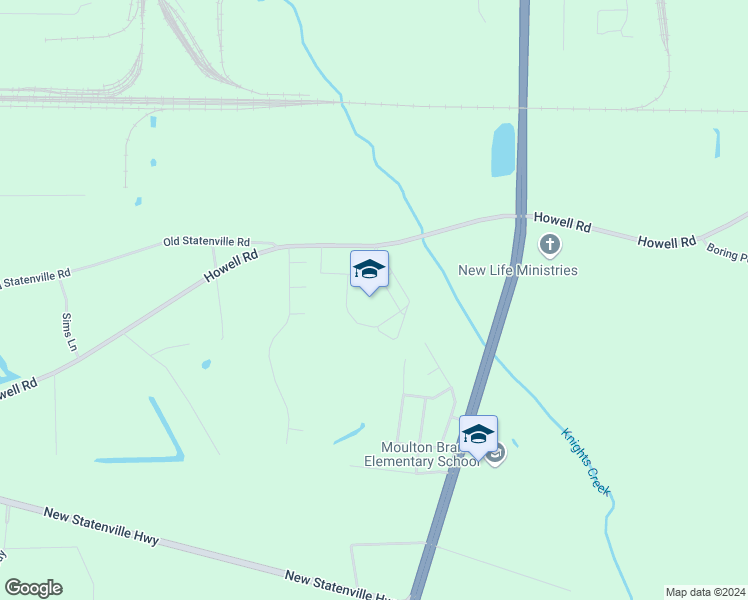 map of restaurants, bars, coffee shops, grocery stores, and more near 1450 Howell Road in Valdosta