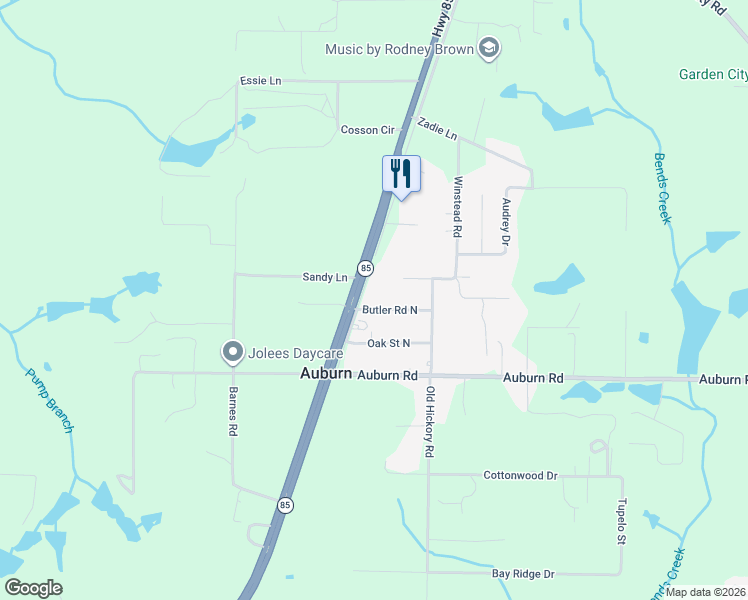 map of restaurants, bars, coffee shops, grocery stores, and more near 3093 Barnhill Road in Crestview