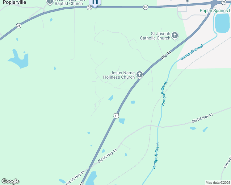 map of restaurants, bars, coffee shops, grocery stores, and more near 23 South Highlands Drive in Poplarville