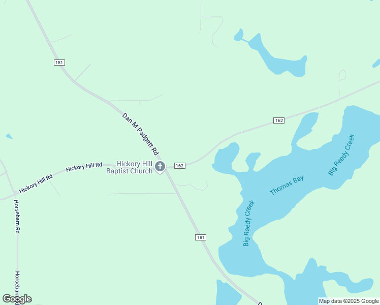map of restaurants, bars, coffee shops, grocery stores, and more near 1677 County Road 162 in Westville