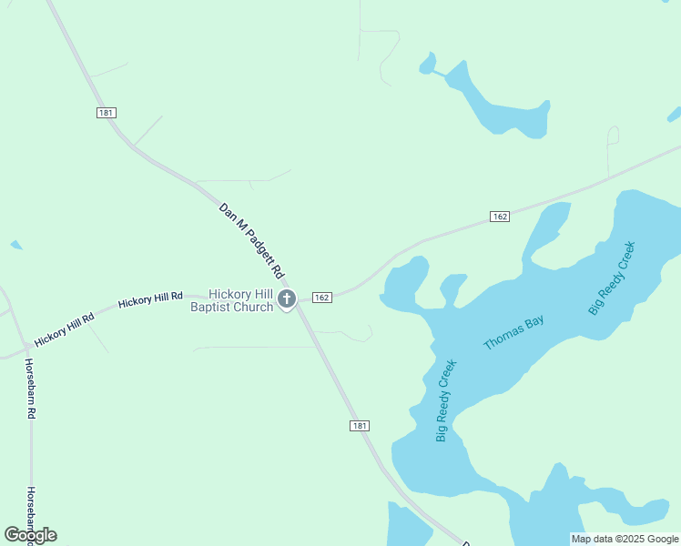 map of restaurants, bars, coffee shops, grocery stores, and more near 1677 County Road 162 in Westville