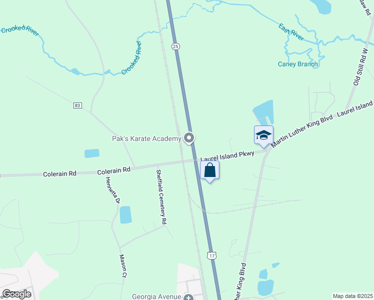 map of restaurants, bars, coffee shops, grocery stores, and more near 5685 U.S. 17 in Kingsland