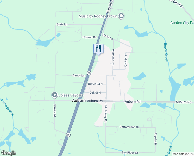 map of restaurants, bars, coffee shops, grocery stores, and more near 3093 Barnhill Road in Crestview