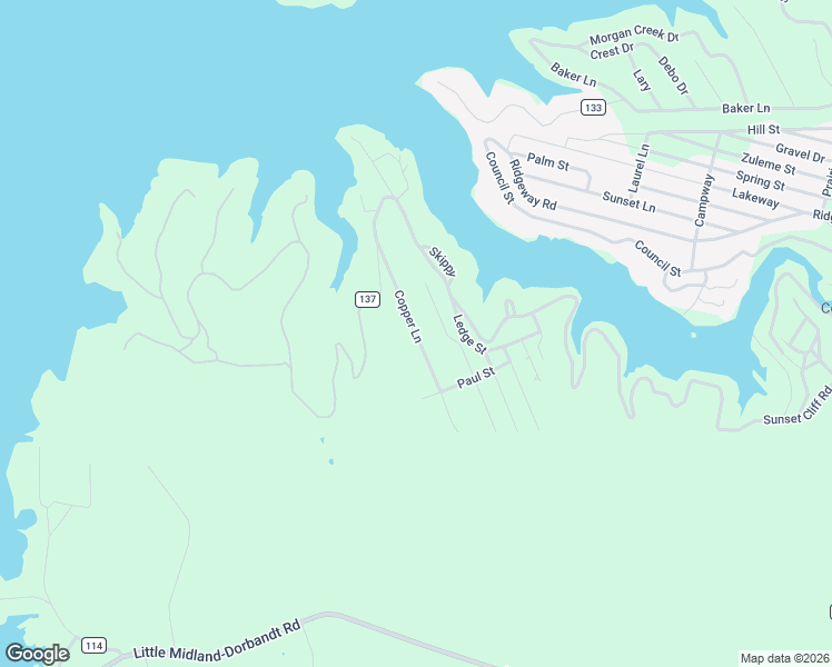 map of restaurants, bars, coffee shops, grocery stores, and more near Copper Lane in Burnet