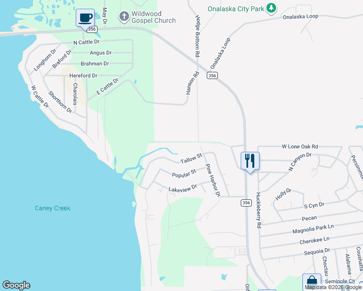 map of restaurants, bars, coffee shops, grocery stores, and more near 447 Tree Line Drive in Onalaska