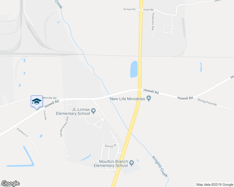 map of restaurants, bars, coffee shops, grocery stores, and more near 1513 Howell Road in Valdosta