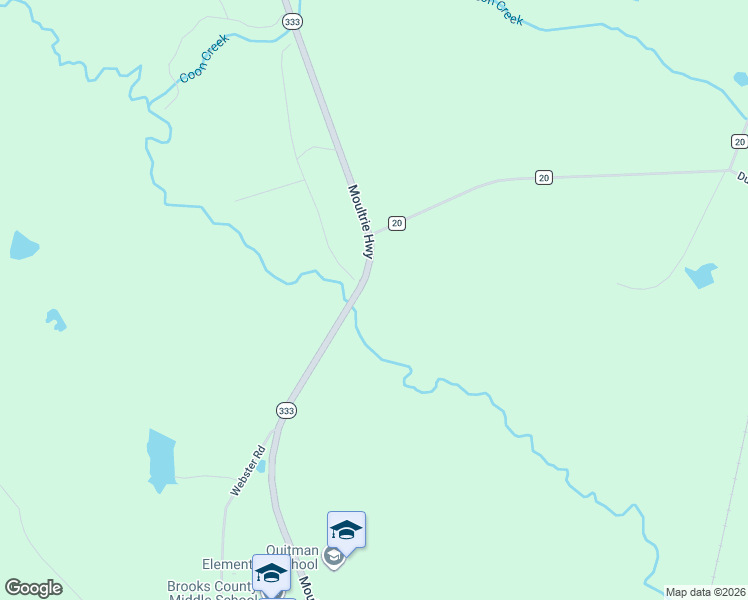 map of restaurants, bars, coffee shops, grocery stores, and more near Moultrie Highway in Quitman