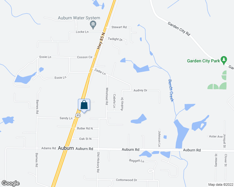map of restaurants, bars, coffee shops, grocery stores, and more near 3033 Cabela Lane in Crestview