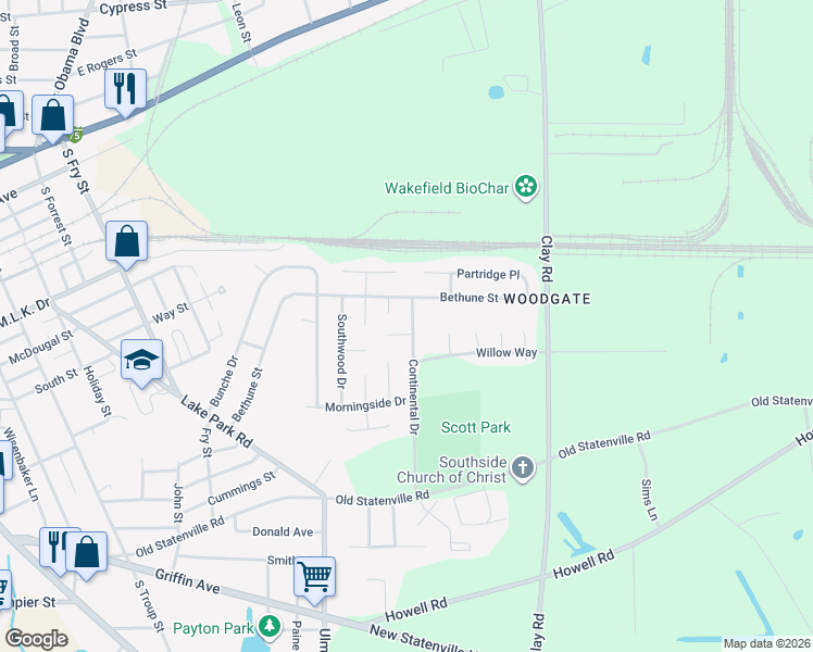 map of restaurants, bars, coffee shops, grocery stores, and more near 4 Horseshoe Circle in Valdosta