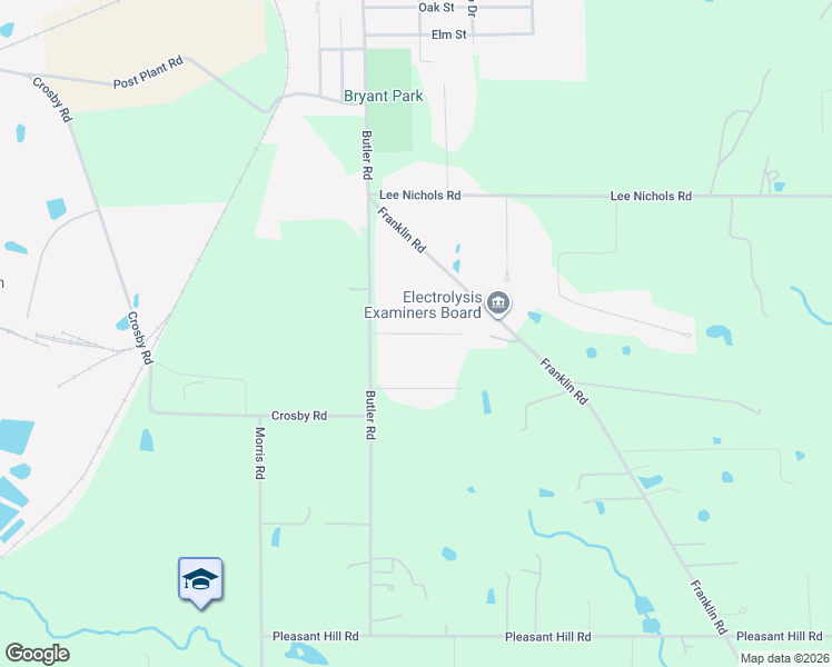 map of restaurants, bars, coffee shops, grocery stores, and more near Antler Circle in DeRidder