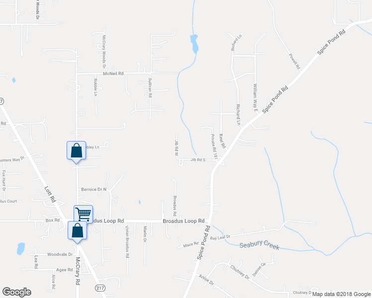 map of restaurants, bars, coffee shops, grocery stores, and more near 6562 Jib Road West in Mobile County