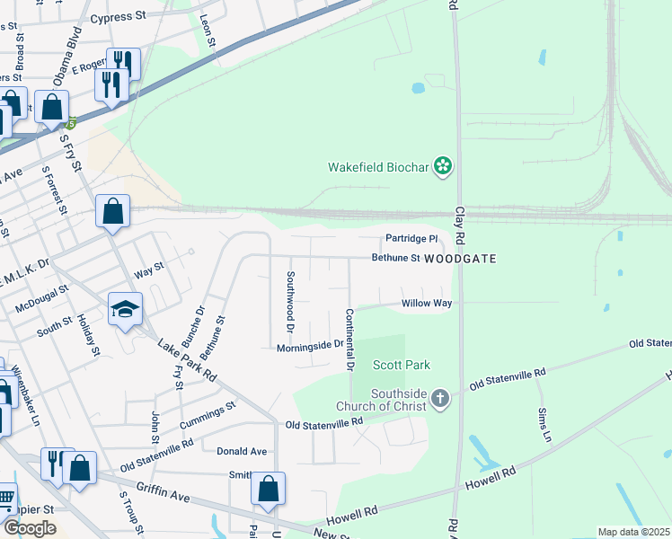map of restaurants, bars, coffee shops, grocery stores, and more near 4 Horseshoe Circle in Valdosta