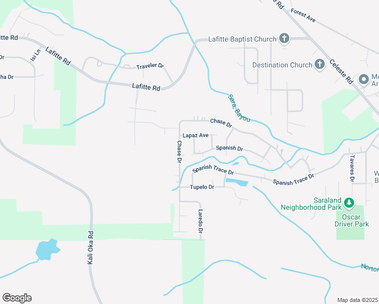 map of restaurants, bars, coffee shops, grocery stores, and more near 1939-1951 Spanish Dr in Saraland