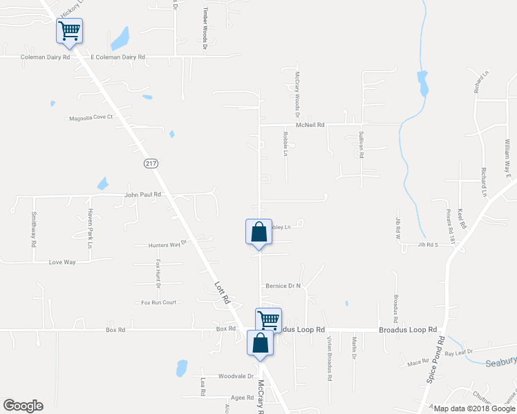 map of restaurants, bars, coffee shops, grocery stores, and more near 6635 McCrary Road in Semmes