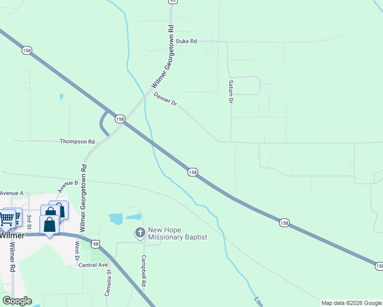 map of restaurants, bars, coffee shops, grocery stores, and more near in Wilmer