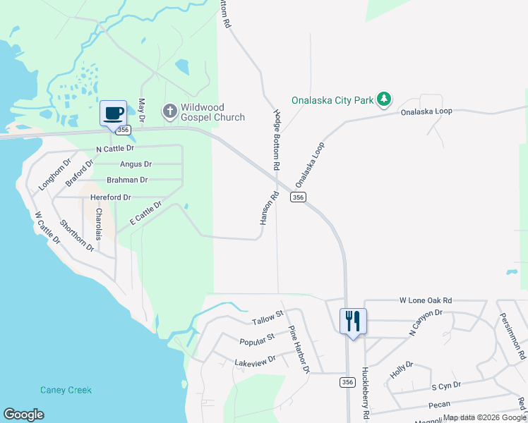 map of restaurants, bars, coffee shops, grocery stores, and more near Hanson Road in Onalaska