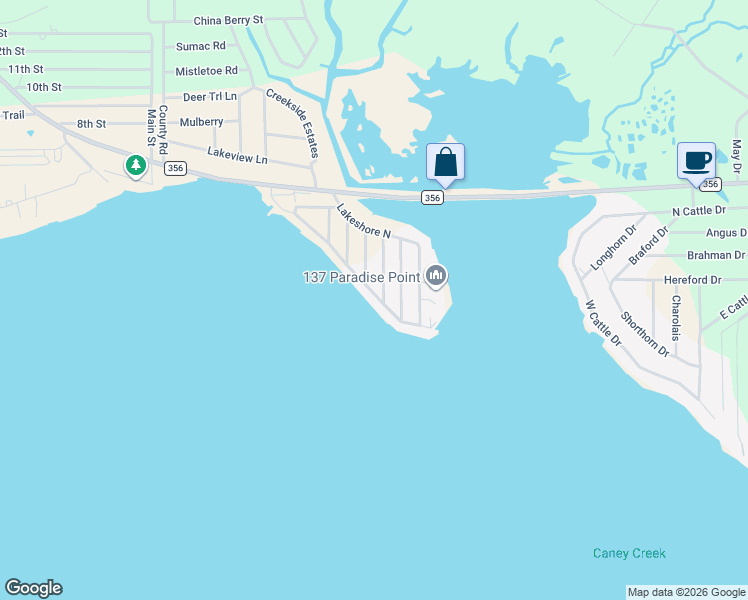 map of restaurants, bars, coffee shops, grocery stores, and more near 406 Lakeshore South in Onalaska