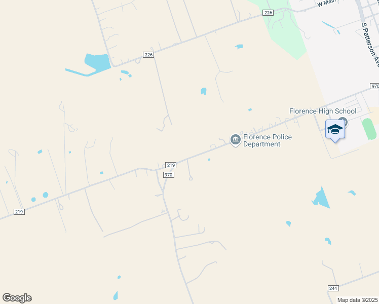 map of restaurants, bars, coffee shops, grocery stores, and more near 1000 Farm to Market Road 970 in Florence