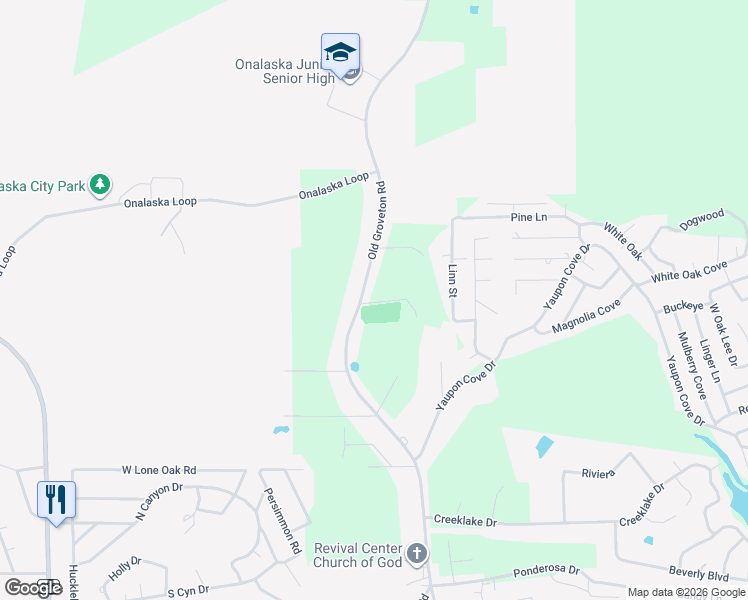 map of restaurants, bars, coffee shops, grocery stores, and more near 137 Saint Andrews Cemetery Road in Onalaska