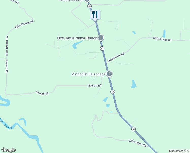 map of restaurants, bars, coffee shops, grocery stores, and more near 111 Tony Smith Road in Lucedale