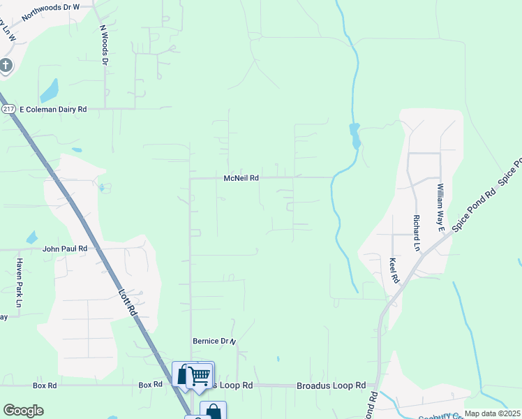 map of restaurants, bars, coffee shops, grocery stores, and more near 9001 B McNeil Road in Semmes
