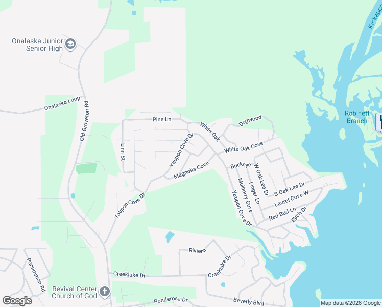 map of restaurants, bars, coffee shops, grocery stores, and more near Hackberry Street in Onalaska