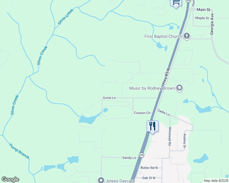 map of restaurants, bars, coffee shops, grocery stores, and more near 3050 Essie Lane in Crestview