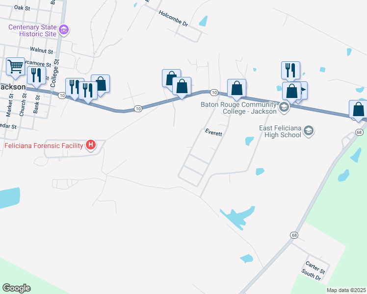 map of restaurants, bars, coffee shops, grocery stores, and more near in Jackson