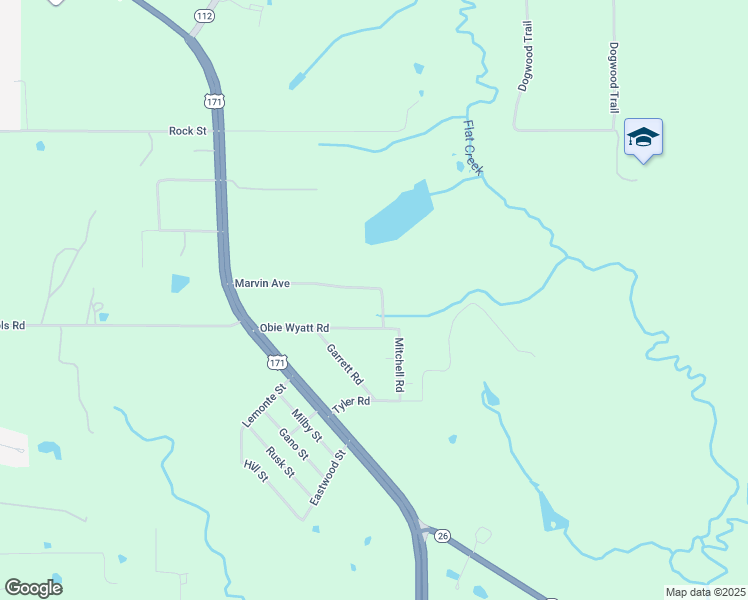 map of restaurants, bars, coffee shops, grocery stores, and more near 256-274 Obie Wyatt Rd in DeRidder