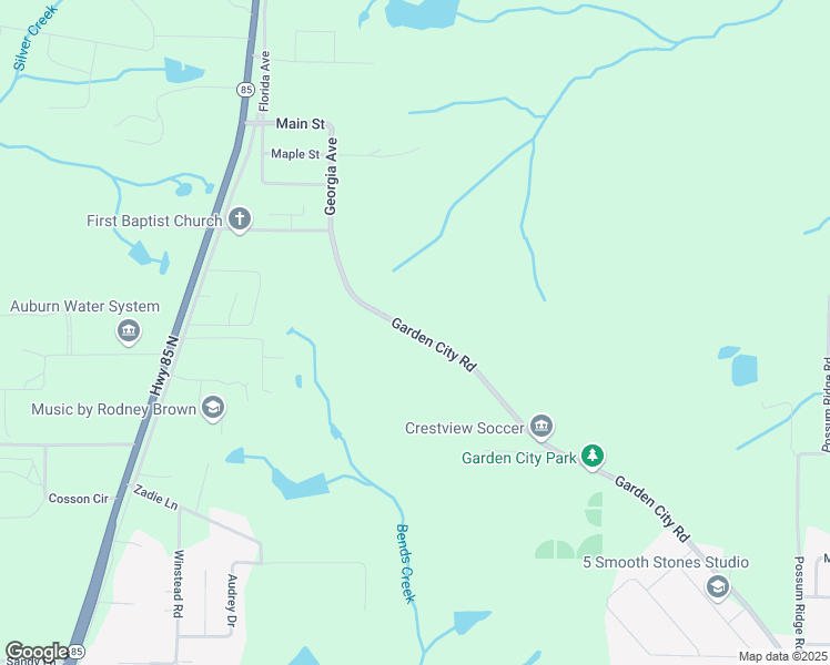 map of restaurants, bars, coffee shops, grocery stores, and more near Georgia Avenue in Crestview