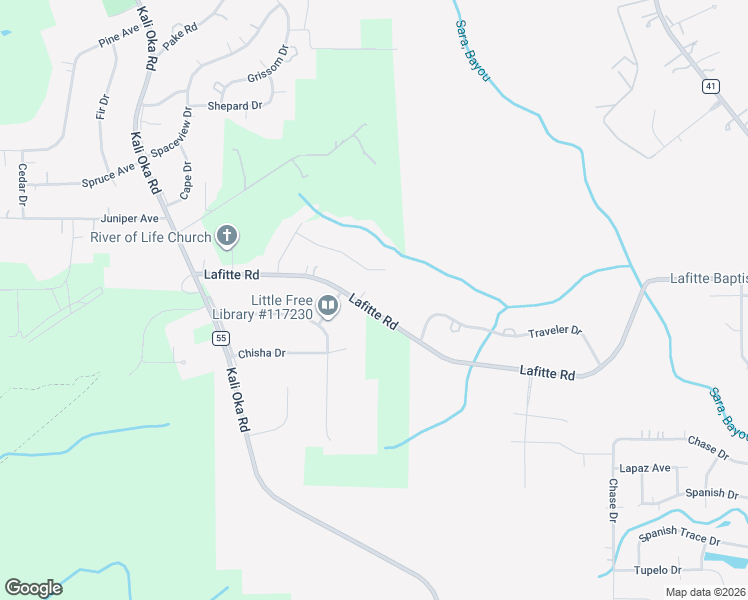 map of restaurants, bars, coffee shops, grocery stores, and more near 4027 Lafitte Road in Saraland