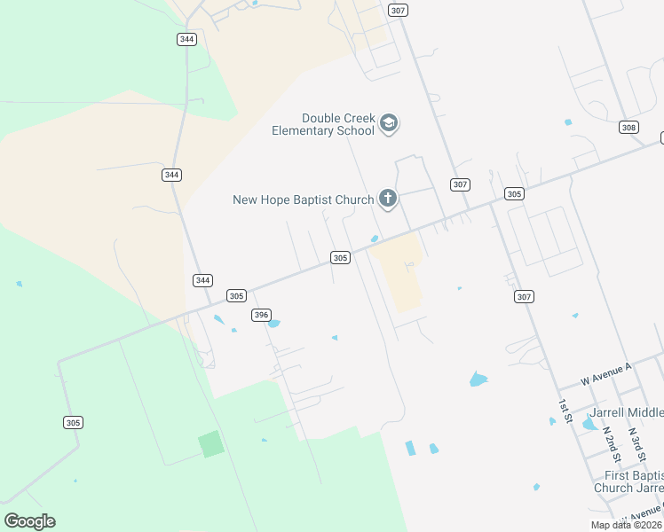 map of restaurants, bars, coffee shops, grocery stores, and more near 1751 County Road 305 in Jarrell