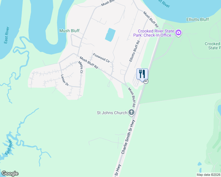 map of restaurants, bars, coffee shops, grocery stores, and more near 45 Helen Lane in St. Marys