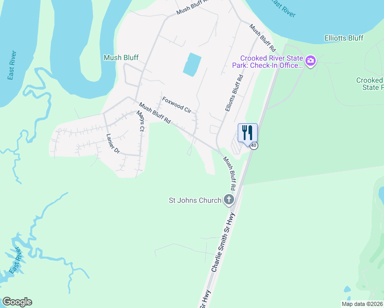 map of restaurants, bars, coffee shops, grocery stores, and more near 45 Helen Lane in St. Marys