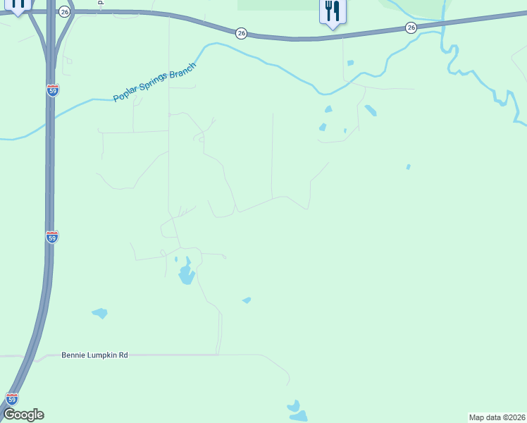 map of restaurants, bars, coffee shops, grocery stores, and more near 98 Country Heritage Road in Poplarville