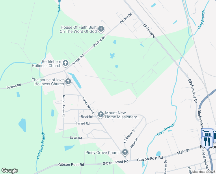 map of restaurants, bars, coffee shops, grocery stores, and more near 553 Country Club Road in Folkston