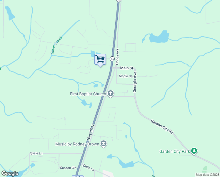 map of restaurants, bars, coffee shops, grocery stores, and more near 6423 Bethany Drive in Crestview