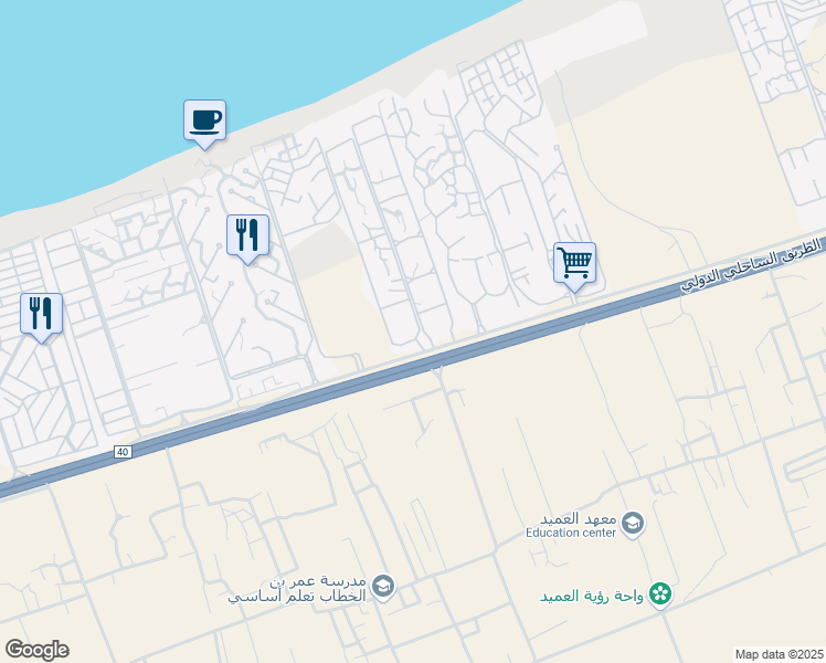 map of restaurants, bars, coffee shops, grocery stores, and more near in North Coast