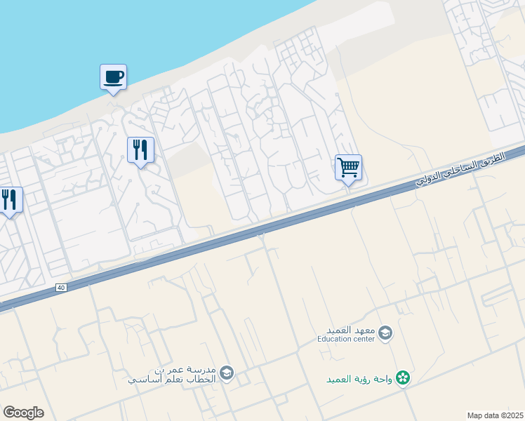 map of restaurants, bars, coffee shops, grocery stores, and more near 75 Alexandria - Marsa Matrouh Road in North Coast
