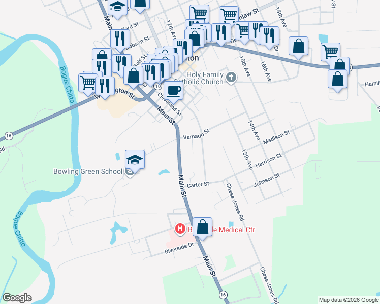 map of restaurants, bars, coffee shops, grocery stores, and more near 1442 Lee Street in Franklinton