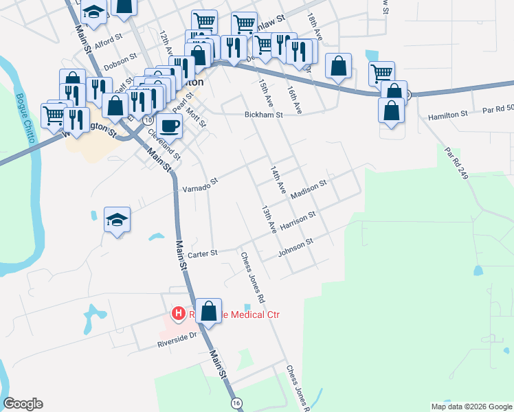 map of restaurants, bars, coffee shops, grocery stores, and more near 1209 Madison Street in Franklinton