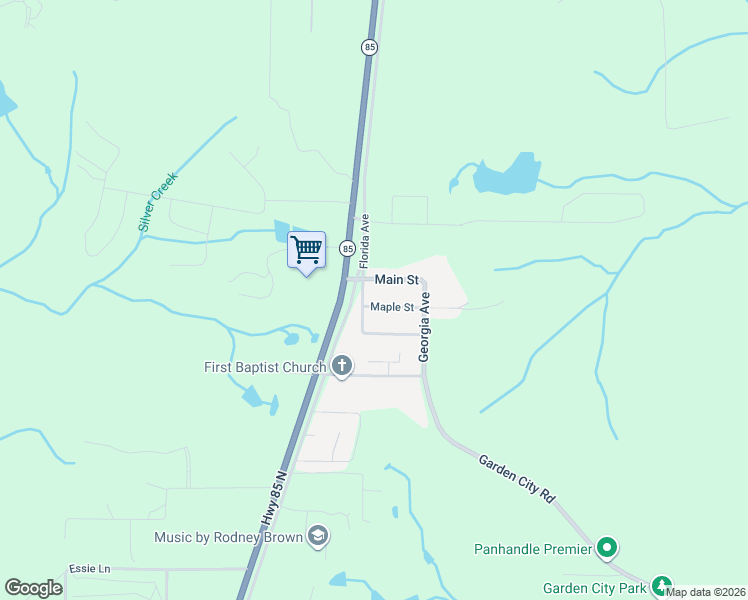 map of restaurants, bars, coffee shops, grocery stores, and more near 3154 Maple Street in Crestview