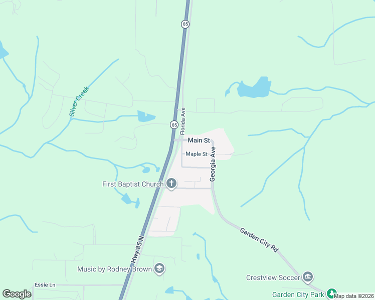map of restaurants, bars, coffee shops, grocery stores, and more near 6441 Florida Avenue in Crestview
