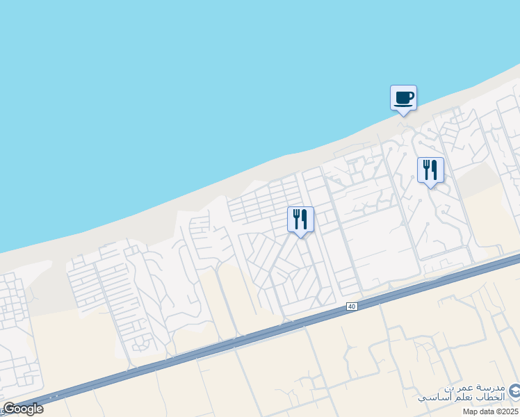 map of restaurants, bars, coffee shops, grocery stores, and more near in El-Alamein