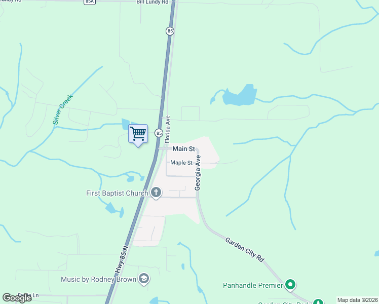 map of restaurants, bars, coffee shops, grocery stores, and more near 3168 Main Street in Crestview