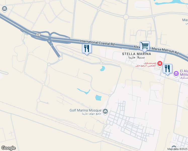 map of restaurants, bars, coffee shops, grocery stores, and more near in El-Alamein