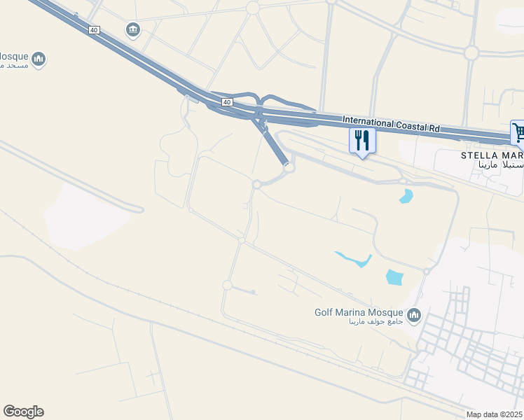 map of restaurants, bars, coffee shops, grocery stores, and more near in El Alamein