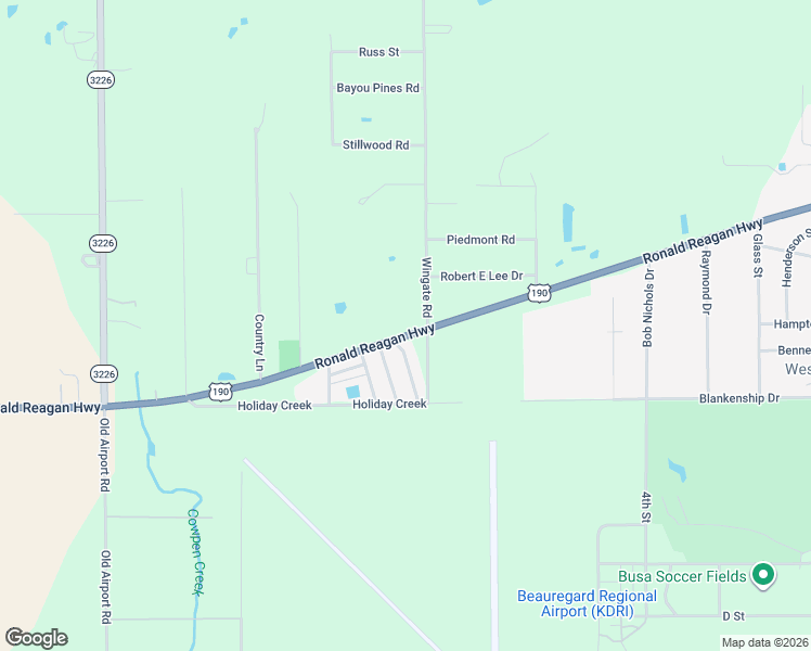 map of restaurants, bars, coffee shops, grocery stores, and more near 3178 U.S. 190 in DeRidder