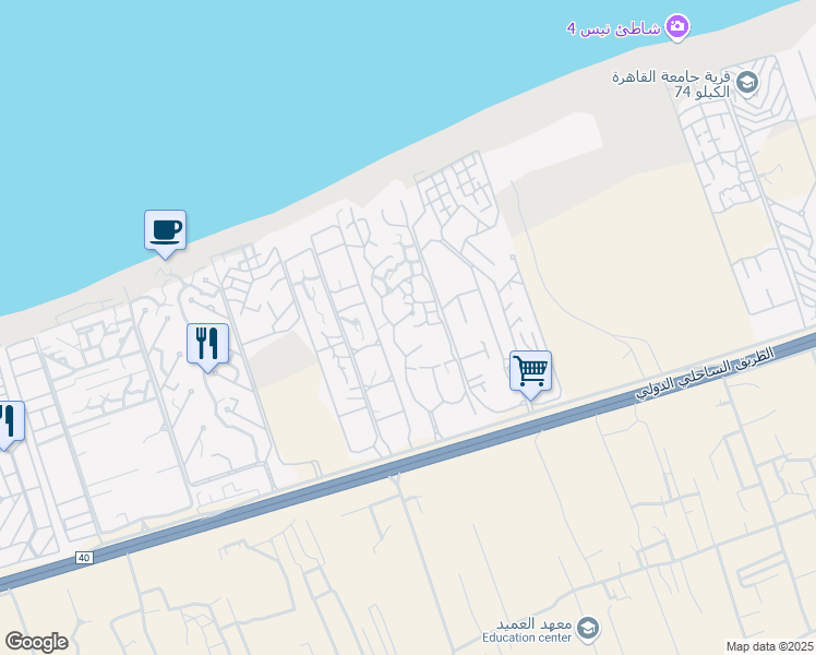 map of restaurants, bars, coffee shops, grocery stores, and more near in North Coast
